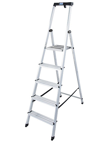 KRAUSE SAFETY drabina aluminiowa 5 stopni z PÓŁKĄ